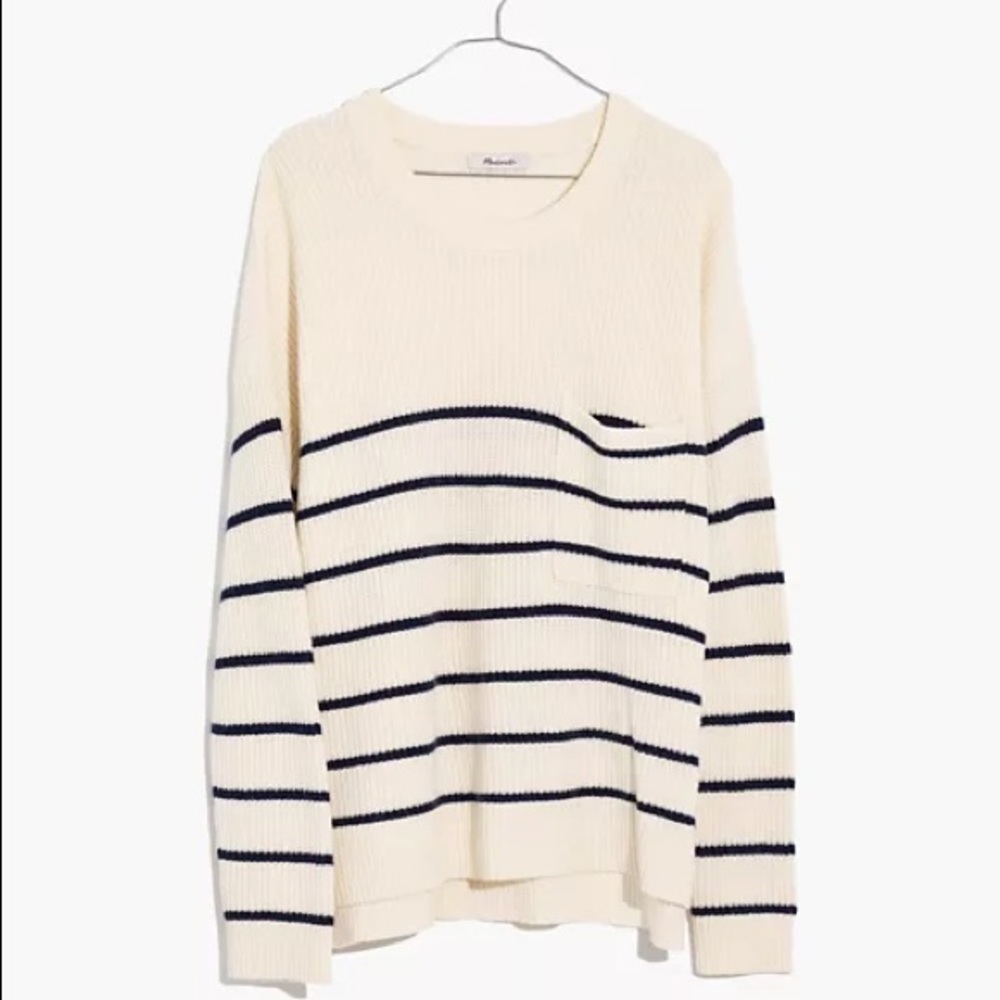 Madewell Thompson pocket pullover sweater in nautical stripe
